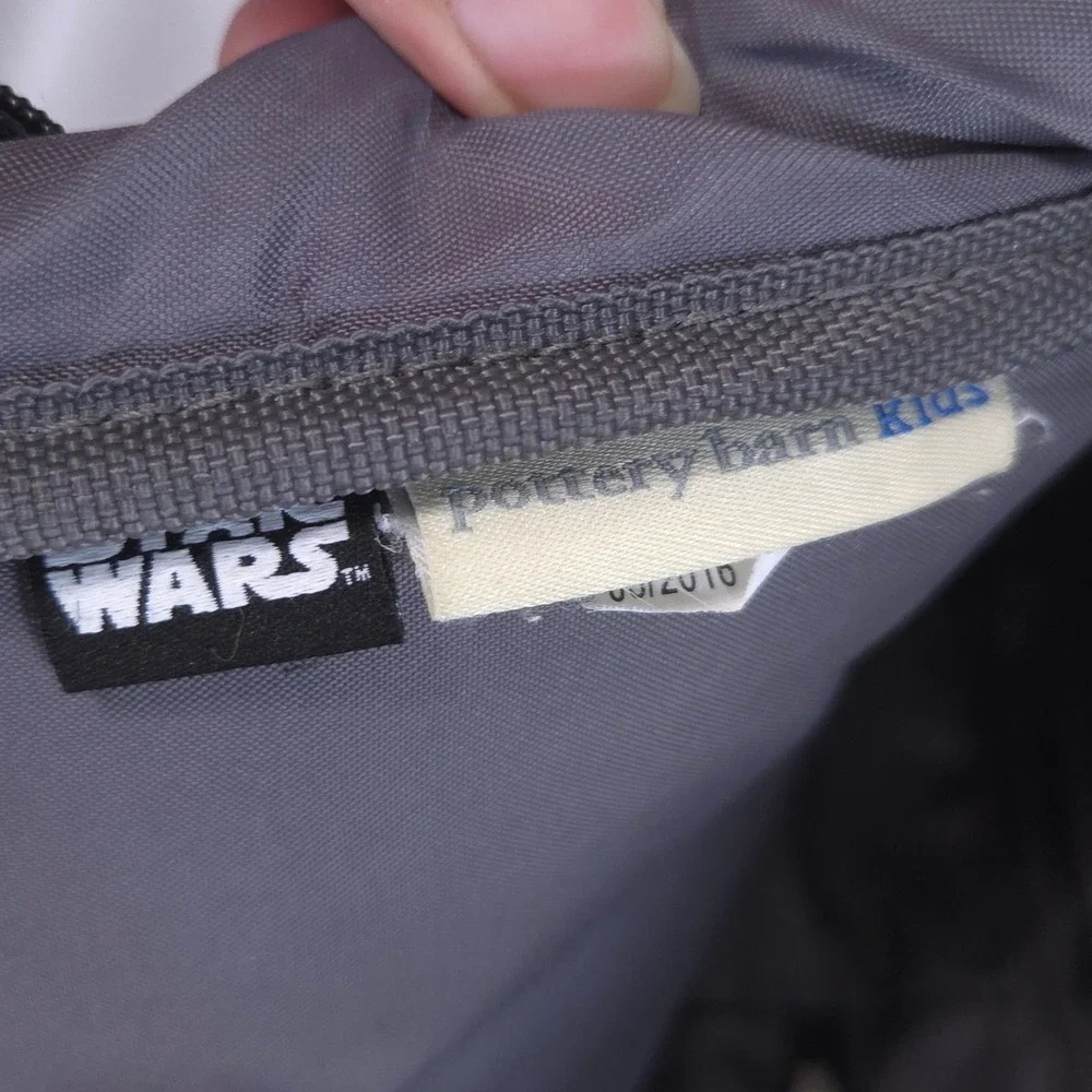 Pottery Barn Kids Star Wars Comic Print 17in Backpack Grey Caleb Personalized